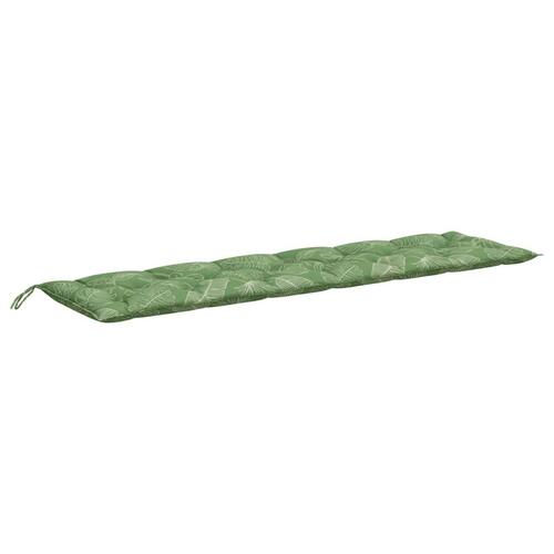 Hynde til havebænk 200x50x7 cm stof bladmønster