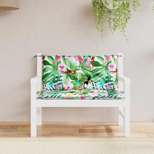 Hynder til havebænk 2 stk 100x50x7 cm stof flerfarvet