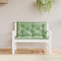 Hynder til havebænk 2 stk 100x50x7 cm stof bladmønster