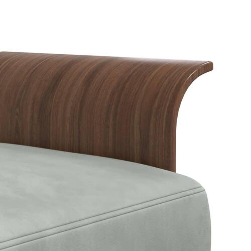 Sovesofa med chaiselong 279x140x70 cm velour lysegrå