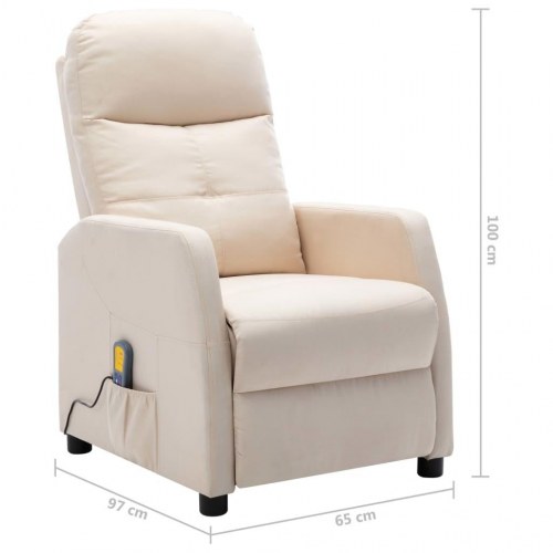 Massagestol stof cremefarvet