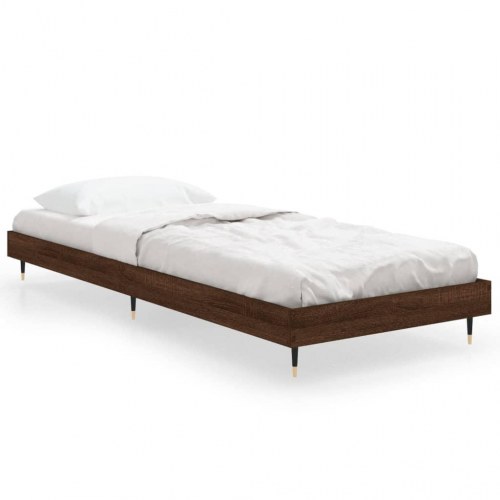 Sengeramme 75×190 cm i konstrueret træ - brun eg