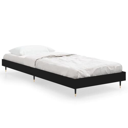 Sengeramme 75x190 cm konstrueret træ sort