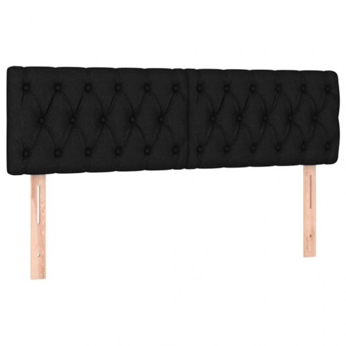 Kontinentalseng med madras 140x190 cm - stof, sort