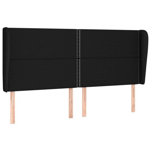 Kontinentalseng med madras 180 × 200 cm - stof, sort
