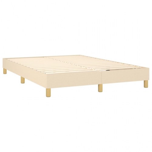 Kontinentalseng med madras 140x190 cm - stof, cremefarvet