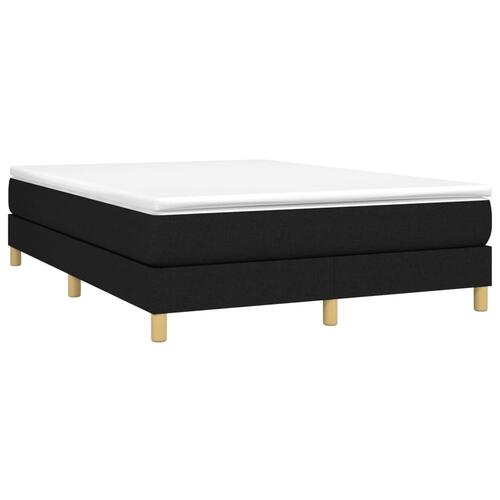Kontinentalseng med madras 140x190 cm stof sort