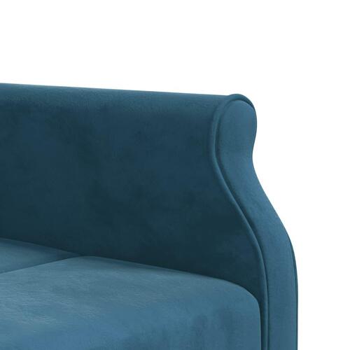 Sovesofa med chaiselong 271x140x70 cm velour blå