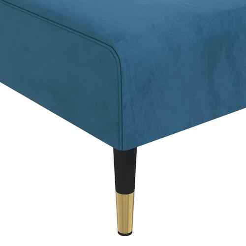 Sovesofa med chaiselong 271x140x70 cm velour blå