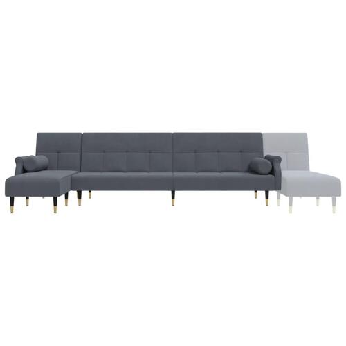 Sovesofa med chaiselong 271x140x70 cm velour mørkegrå