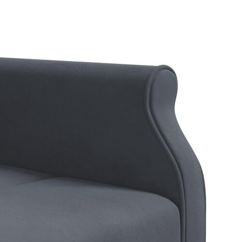 Sovesofa med chaiselong 271x140x70 cm velour mørkegrå