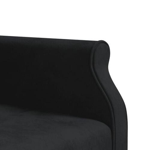 Sovesofa med chaiselong 271x140x70 cm velour sort