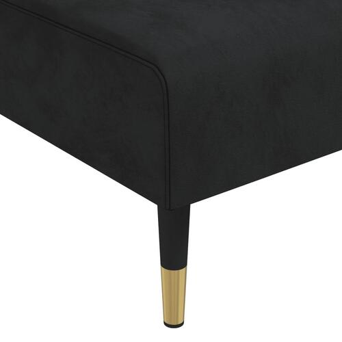 Sovesofa med chaiselong 271x140x70 cm velour sort