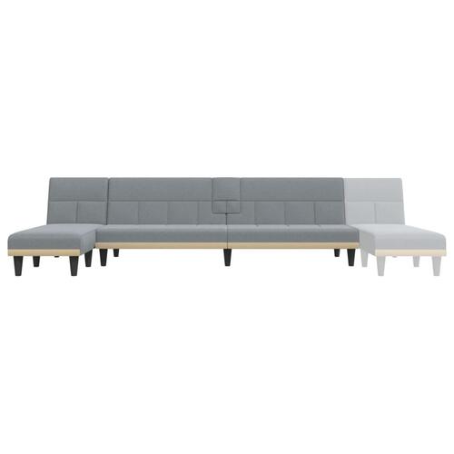 Sovesofa med chaiselong 255x140x70 cm stof lysegrå
