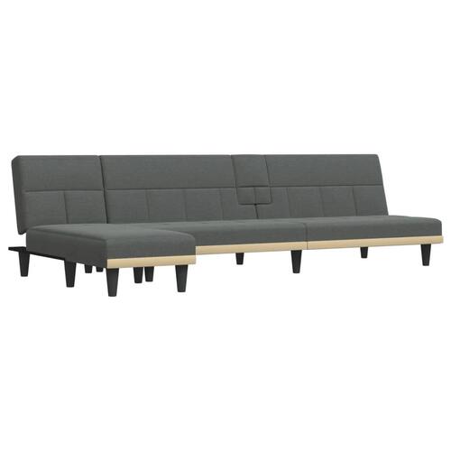Sovesofa med chaiselong 255x140x70 cm stof mørkegrå