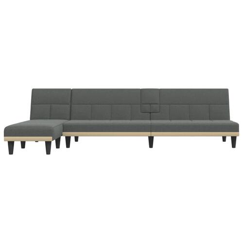 Sovesofa med chaiselong 255x140x70 cm stof mørkegrå