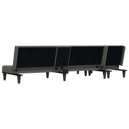 Sovesofa med chaiselong 255x140x70 cm stof mørkegrå