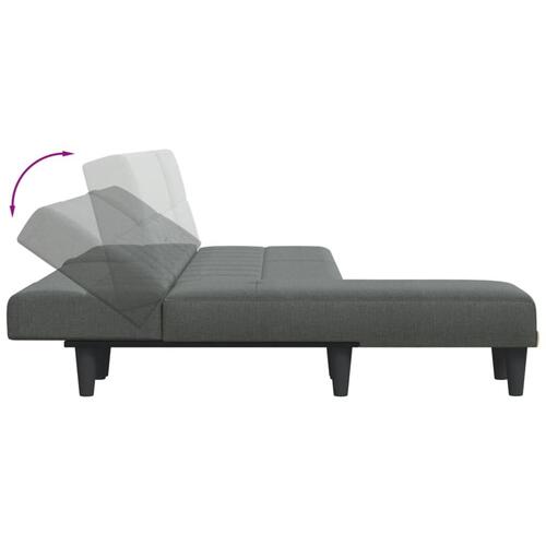 Sovesofa med chaiselong 255x140x70 cm stof mørkegrå
