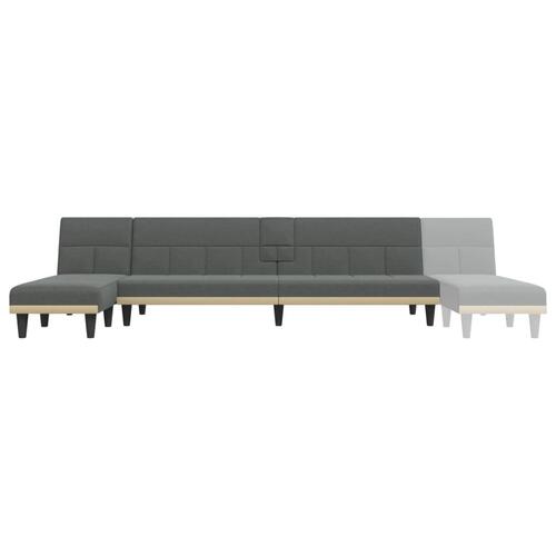 Sovesofa med chaiselong 255x140x70 cm stof mørkegrå