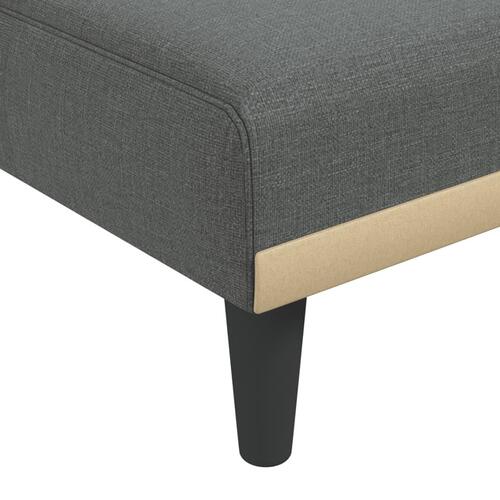 Sovesofa med chaiselong 255x140x70 cm stof mørkegrå