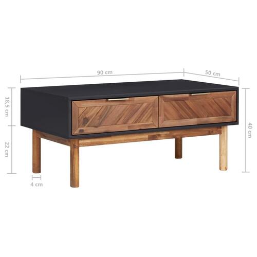 Sofabord 90x50x40 cm massivt akacietræ og MDF