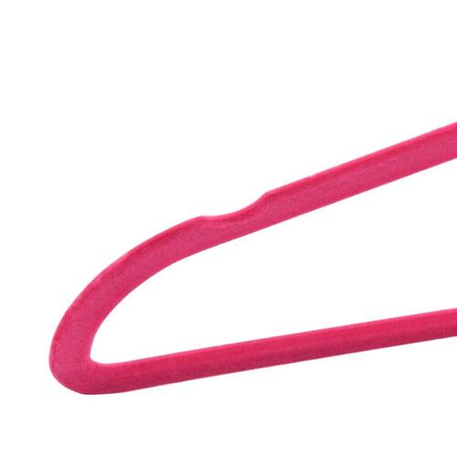 Bøjler 100 stk. skridsikre fløjl pink