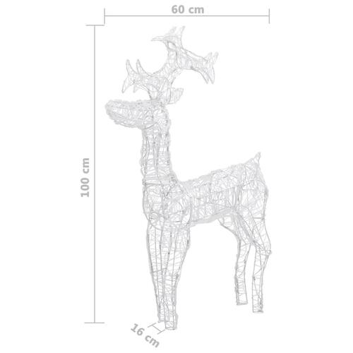 Juledekoration rensdyr 90 LED-lys 60x16x100 cm akryl