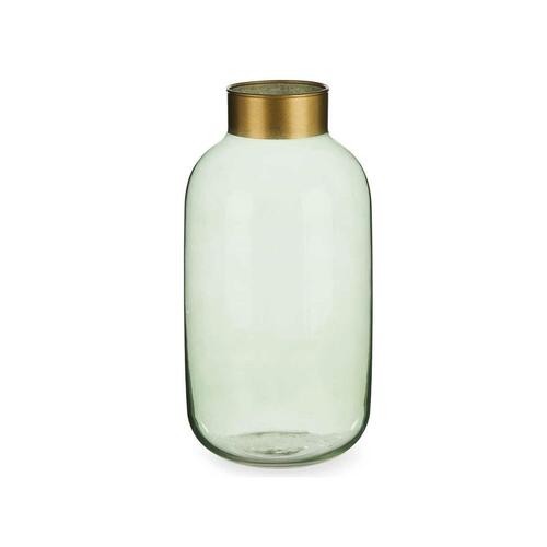 Vase Grøn Gylden Glas 14,5 x 29,5 x 14,5 cm (6 enheder)