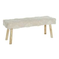 Stol Hvid Natur Træ 120 x 50 x 40 cm