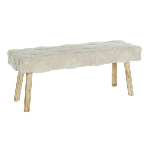 Stol Hvid Natur Træ 120 x 50 x 40 cm