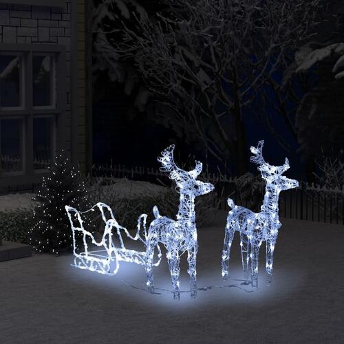 Rensdyr og kane julefigur 160 LED'er 130 cm akryl