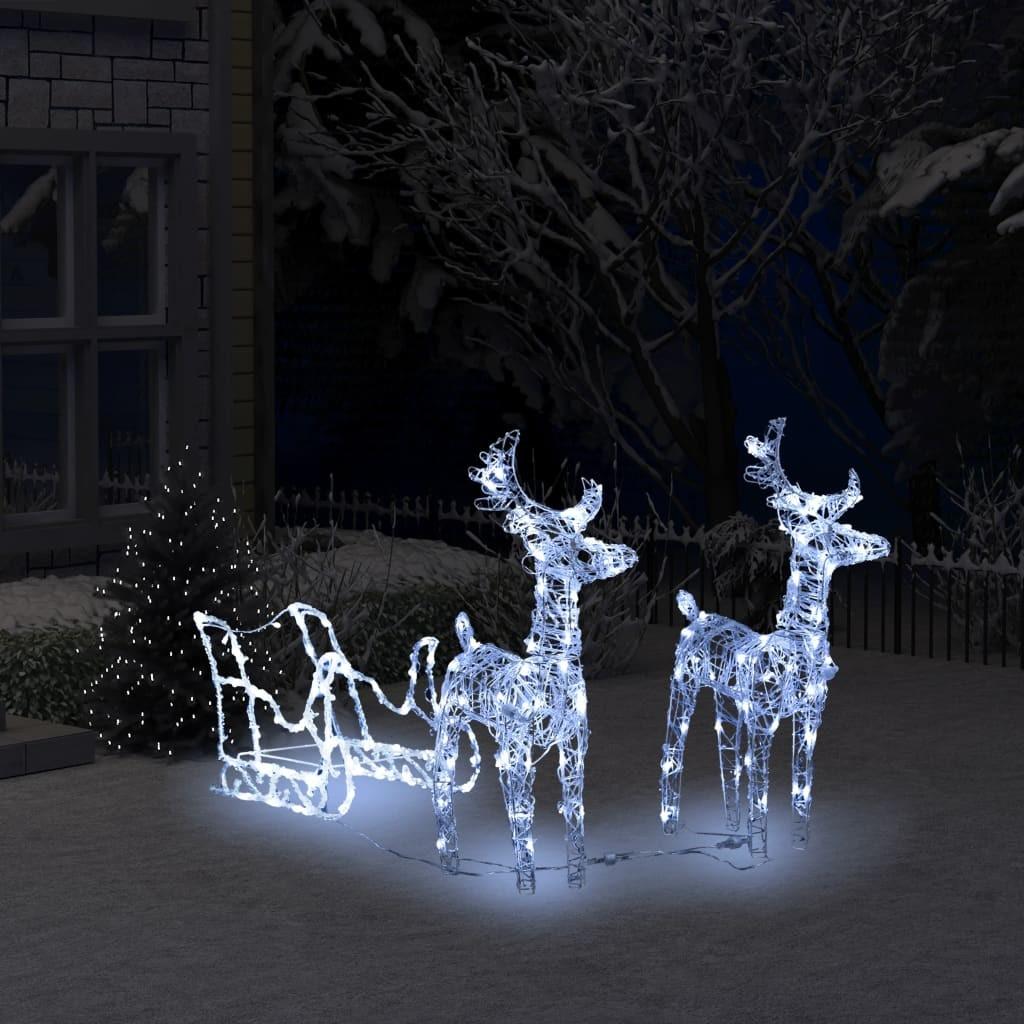 Rensdyr og kane julefigur 160 LED'er 130 cm akryl