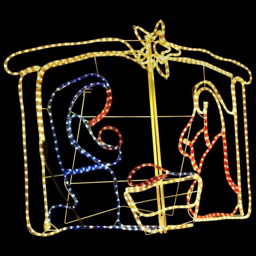 Krybbespil juledekoration med 240 LED - 116 × 41 × 87 cm