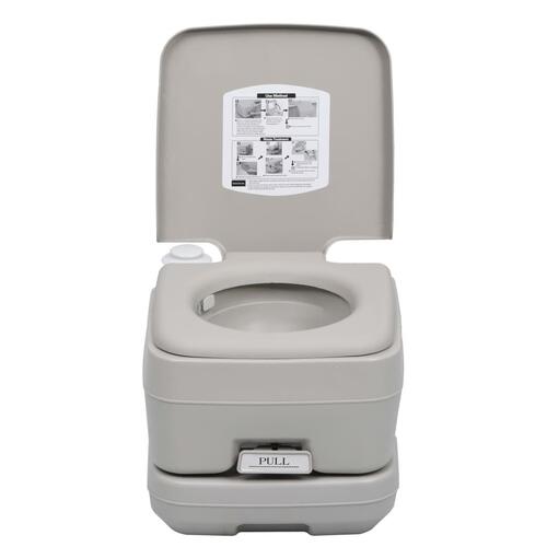 Transportabelt campingtoilet 10+10 l grå