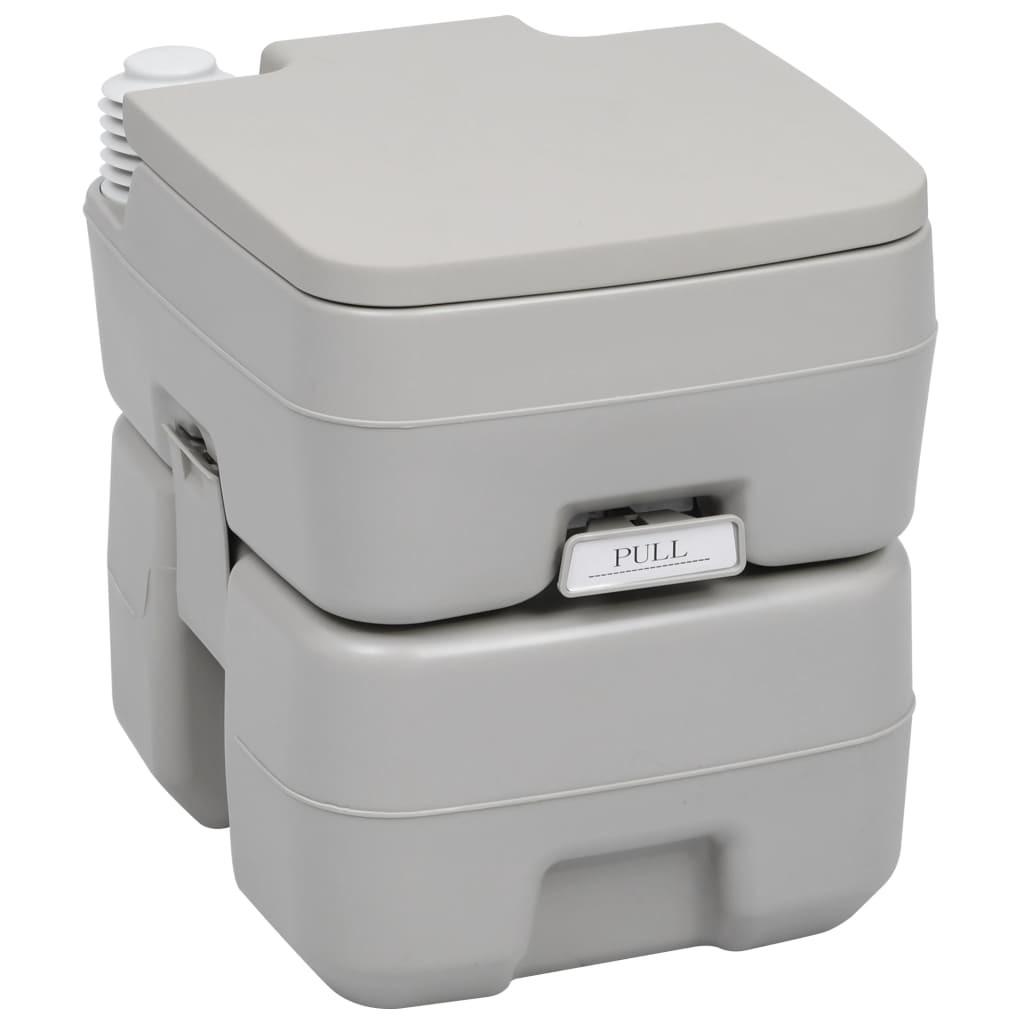 Transportabelt campingtoilet 20+10 l grå