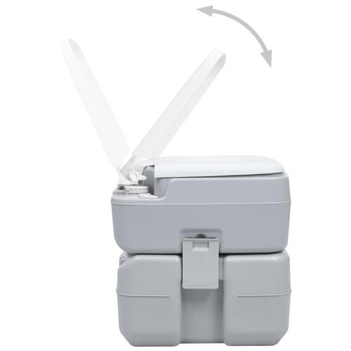 Transportabelt campingtoilet 20+10 l grå