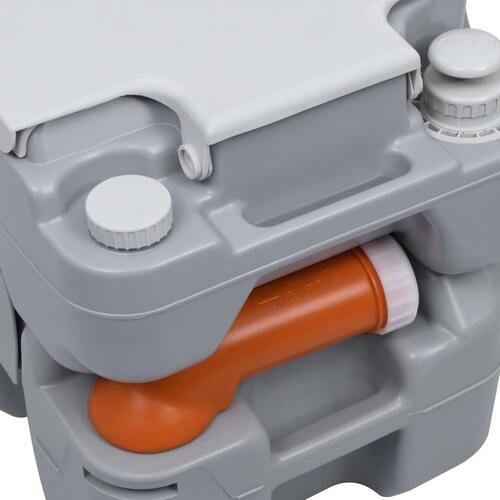 Transportabelt campingtoilet 20+10 l grå