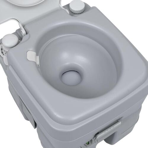 Transportabelt campingtoilet 20+10 l grå
