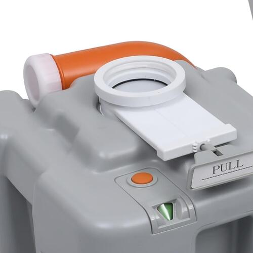 Transportabelt campingtoilet 20+10 l grå