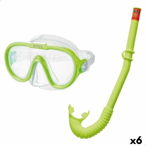 Snorkel beskyttelsesbriller og rør Intex Adventurer Grøn