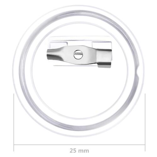 Dele til badges med nål 100 sæt 25 mm akryl