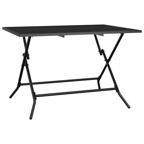 Foldbart havebord 110x80x72 cm stål og meshstof antracitgrå