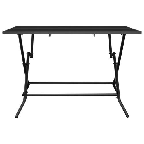 Foldbart havebord 110x80x72 cm stål og meshstof antracitgrå