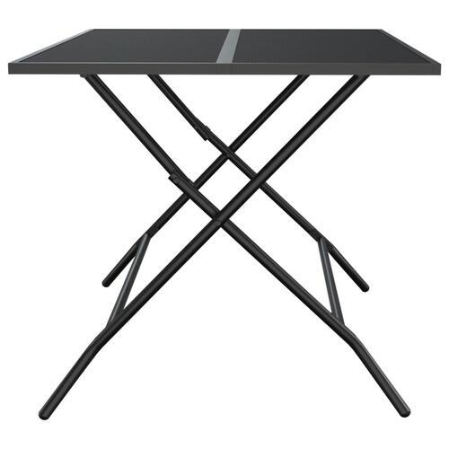 Foldbart havebord 110x80x72 cm stål og meshstof antracitgrå
