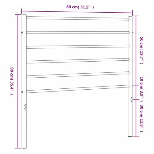 Sengegavl 75 cm metal hvid