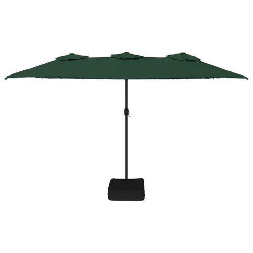 Parasol m. dobbelt parasoldug 449x245 cm grøn