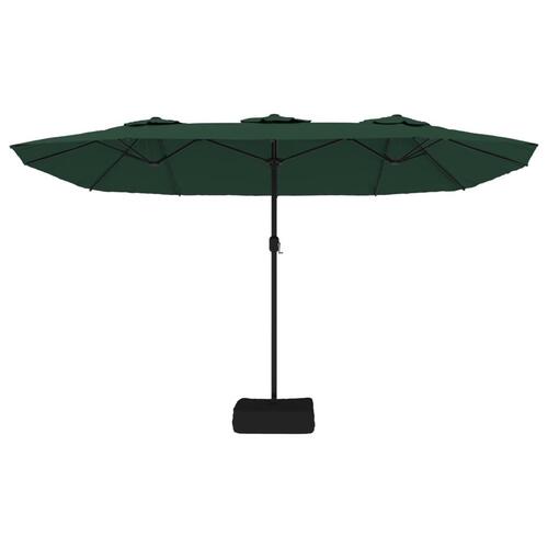 Parasol m. dobbelt parasoldug 449x245 cm grøn