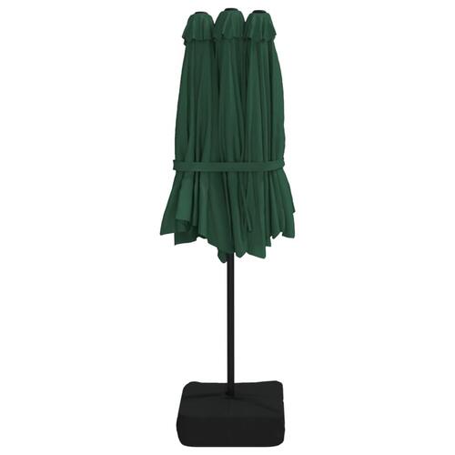 Parasol m. dobbelt parasoldug 449x245 cm grøn