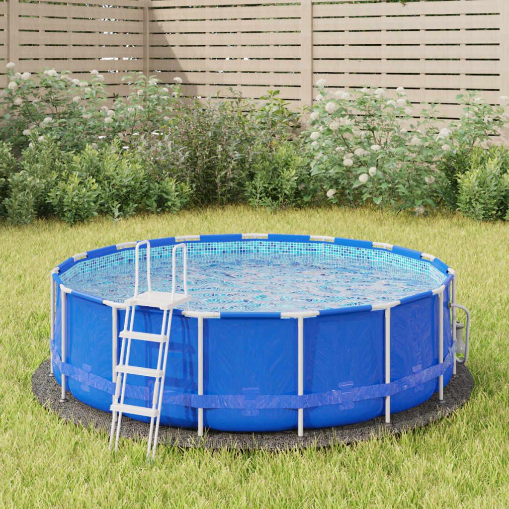 Poolunderlag Ø244 cm polyester-geotekstil lysegrå