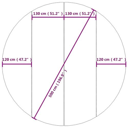 Poolunderlag Ø500 cm polyester-geotekstil lysegrå